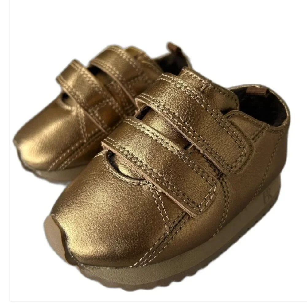 Banana Republic Metallic Bronze Gold Baby/Toddler Sneakers Shoes Size 18-24 M